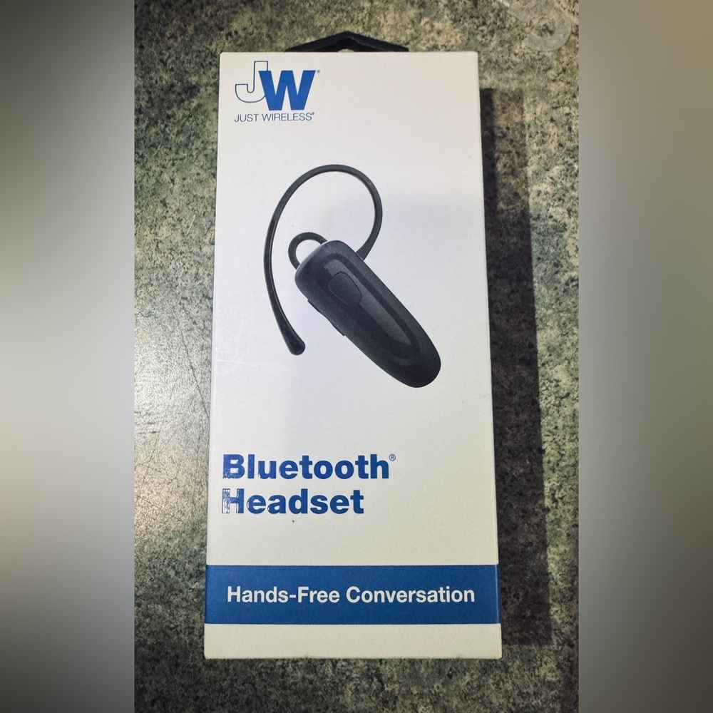 NIB Just Wireless Bluetooth Headset for hands free conversation.